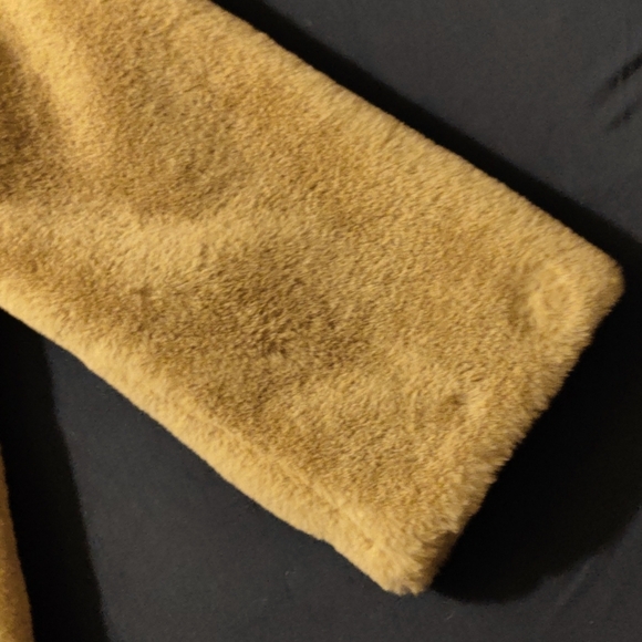 Free People Apricot Kate Faux Fur Double Breasted Teddy Coat, Size L - Picture 6 of 15